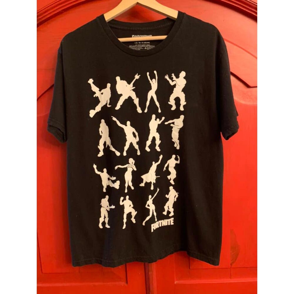 Fortnite Size Large 42/44 Men's Tee Shirt Gaming Black Royale Dance Not a Spot